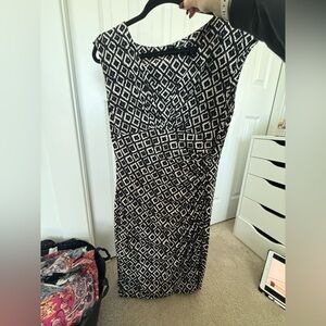 Lauren Ralph Lauren Black and White Patterned Dress